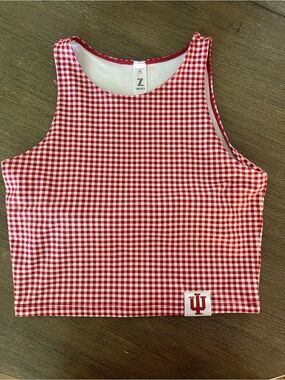 Indiana Cute Gingham Crop Tank Top